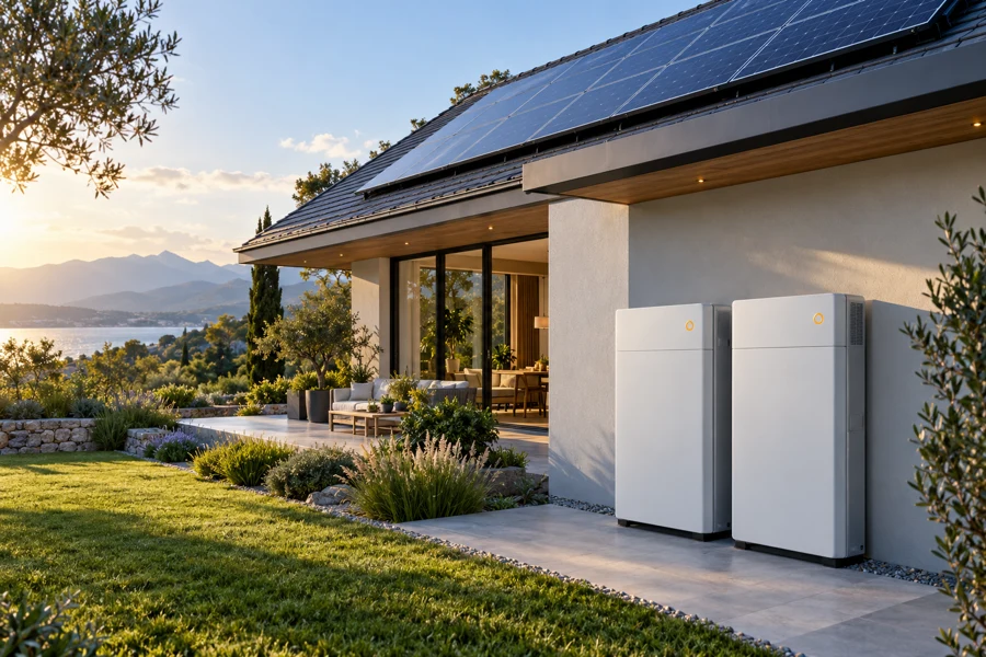 Illustrative application: solar-powered home and battery storage